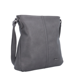 Crossbody kabelka s jednoduchým prošíváním Tangerin materiál syntetická kůže zapínání na zip barva šedá velikost střední 8003 TS
