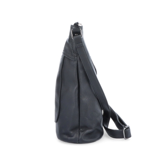 Crossbody kabelka s přední a zadní kapsou Tangerin materiál syntetická kůže zapínání na zip barva černá velikost střední 8036 C Z boku