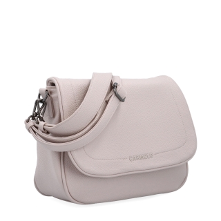Dámská crossbody kabelka s jemnou strukturou Carmelo materiál syntetická kůže zapínání s klopou barva růžová velikost střední 4361 LI