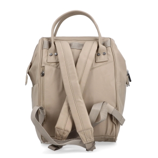 Velký praktický batoh značky Carmelo Carmelo materiál nylon zapínání na zip barva taupe velikost velká 4319 T Zezadu
