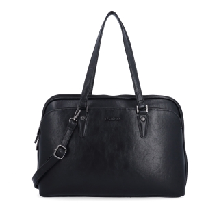 Dámská taška na notebook s crossbody popruhem Le Sands materiál syntetická kůže zapínání na zip barva černá velikost velká 7728 C Zepředu