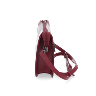 Malá kožená crossbody kabelka Noelia Bolger materiál kůže zapínání na zip barva červená velikost malá NB 0046 TCV Z boku