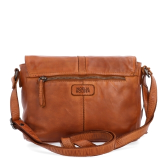 Kožená crossbody kabelka s klopou Noelia Bolger materiál kůže zapínání s klopou barva koňaková velikost střední NB 2416 KO Zezadu