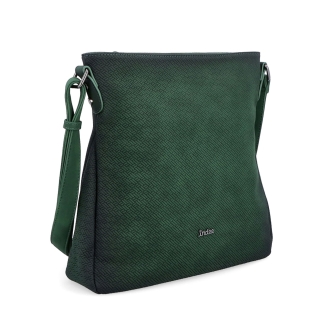 Střední jednoduchá crossbody kabelka Indee materiál syntetická kůže zapínání na zip barva zelená velikost střední 6317 TZE