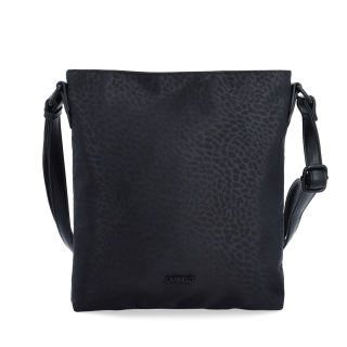 Stylová dámská crossbody kabelka z nylonu Carmelo materiál nylon zapínání na zip barva černá velikost malá 6606 C LE Zepředu