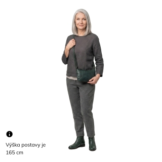 Malá elegantní kožená crossbody kabelka Noelia Bolger materiál kůže zapínání na zip barva zelená velikost malá NB 2420 ZE Na postavě