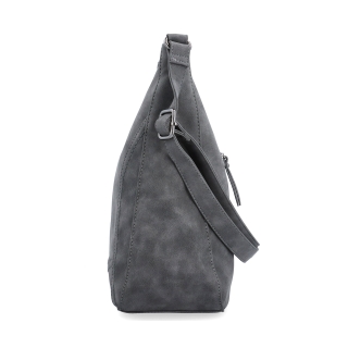 Crossbody syntetická kabelka s prošitím Tangerin materiál syntetická kůže zapínání na zip barva šedá velikost střední 1104 ANT Z boku