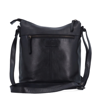 Crossbody kabelka v nadčasovém designu Noelia Bolger materiál kůže zapínání na zip barva černá velikost střední NB 2431 C Zezadu