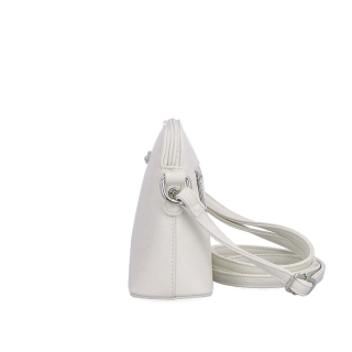 Minimalistická crossbody kabelka Le Sands materiál syntetická kůže zapínání na zip barva béžová velikost malá 7710 BE Z boku