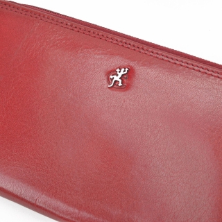 Kožená peněženka penál Cosset materiál kůže zapínání na zip barva červená velikost velká 4492 Komodo CV Logo