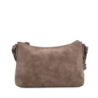 Malá elegantní crossbody kabelka Tangerin materiál syntetická kůže zapínání na zip barva hnědá velikost malá 1109 H Zepředu