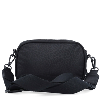 Nylonová crossbody kabelka se širokým popruhem a přední kapsou Carmelo materiál nylon zapínání na zip barva černá velikost malá 6613 C LE Zezadu