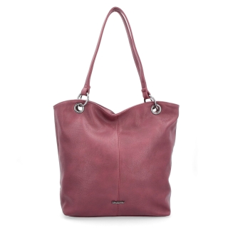 Velká shopper kabelka přes rameno Tangerin materiál syntetická kůže zapínání na zip barva vínová velikost velká 8025 BO Zepředu