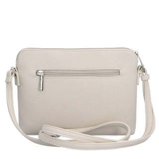 Minimalistická crossbody syntetická kabelka Carmelo materiál syntetická kůže zapínání na zip barva béžová velikost malá 4333 BE Zezadu