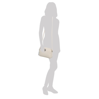 Malá kožená crossbody kabelka s kapsou na zip Noelia Bolger materiál kůže zapínání na zip barva béžová velikost malá NB 3013 K Na postavě