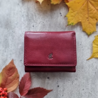 Trendy kožená peněženka Cosset materiál kůže zapínání na cvoček barva vínová velikost malá 4508 Komodo BO Lifestyle