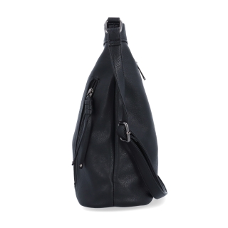 Crossbody kabelka s ozdobnými zipy Tangerin materiál syntetická kůže zapínání na zip barva černá velikost střední 8050 C Z boku