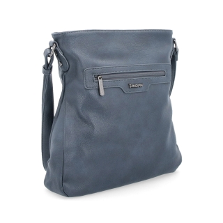 Crossbody kabelka s vnějšími kapsami Tangerin materiál syntetická kůže zapínání na zip barva modrá velikost střední 8008 TM