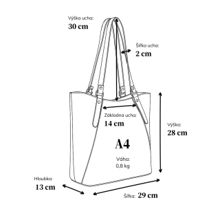 Syntetická shopper kabelka s přívěskem Le Sands materiál syntetická kůže zapínání na zip barva černá velikost velká 4643 C Rozměry