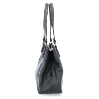 Elegantní kabelka do ruky Tangerin materiál syntetická kůže zapínání na zip barva černá velikost malá 8012 C Z boku