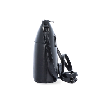 Luxusní kožená crossbody kabelka Noelia Bolger materiál kůže zapínání na zip barva černá velikost malá NB 0077 C Z boku
