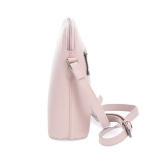Elegantní kožená kabelka Noelia Bolger materiál kůže zapínání na zip barva růžová velikost malá NB 0064 R Z boku