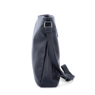 Designová crossbody kabelka Carmelo materiál syntetická kůže zapínání na zip barva černá velikost střední 4271 C Z boku