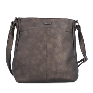 Crossbody kabelka s nastavitelným popruhem Tangerin materiál syntetická kůže zapínání na zip barva šedá velikost střední 8049 ANT Zepředu