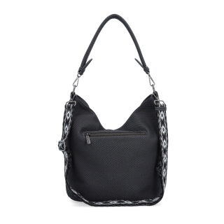 Městská kabelka stylu hobobag s odnímatelným popruhem Tangerin materiál syntetická kůže zapínání na zip barva šedá velikost střední 4367 ANT Zezadu