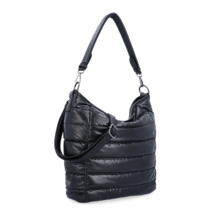 Měkká kabelka s prošíváním a elegantním nádechem Carmelo materiál nylon zapínání na zip barva černá velikost střední 4383 C