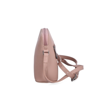 Kožená kabelka crossbody Noelia Bolger Noelia Bolger materiál kůže zapínání na zip barva nude velikost malá NB 0096 N Z boku