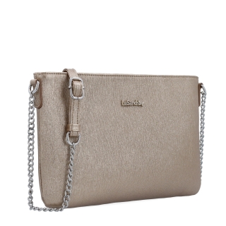 Elegantní crossbody kabelka s jemným leskem Le Sands materiál syntetická kůže zapínání na zip barva metalická velikost malá 4608 ZL