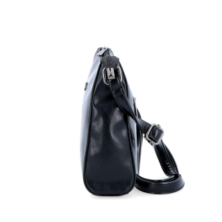 Minimalistická crossbody kabelka do města Le Sands materiál syntetická kůže zapínání na zip barva černá velikost malá 7706 C Z boku