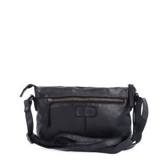 Kožená crossbody s čistými liniemi Noelia Bolger materiál kůže zapínání na zip barva černá velikost malá NB 2414 C Zezadu