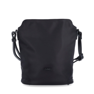 Praktická crossbody kabelka s extra kapsou Carmelo materiál nylon zapínání na zip barva černá velikost malá 6607 C Zepředu