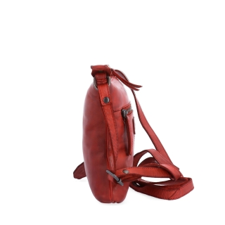 Elegantní kožená crossbody kabelka Noelia Bolger materiál kůže zapínání na zip barva červená velikost malá NB 2415 CV Z boku