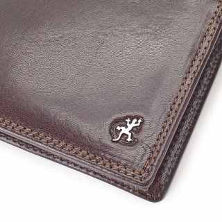 Kožená peněženka Cosset materiál kůže zapínání Bez zapínání barva hnědá velikost střední 4465 Komodo H Logo
