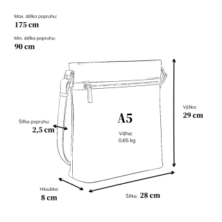 Kožená vintage crossbody s kapsami Noelia Bolger materiál kůže zapínání na zip barva koňaková velikost střední NB 2006 KO Rozměry