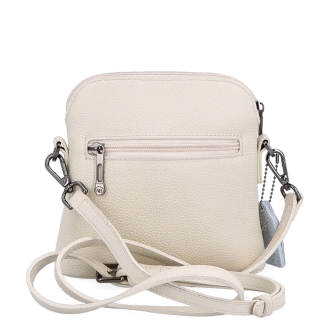 Malá kožená crossbody kabelka Noelia Bolger materiál kůže zapínání na zip barva béžová velikost malá NB 3017 K Zezadu