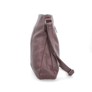 Crossbody kabelka Tangerin materiál syntetická kůže zapínání na zip barva hnědá velikost střední 8004 TH Z boku