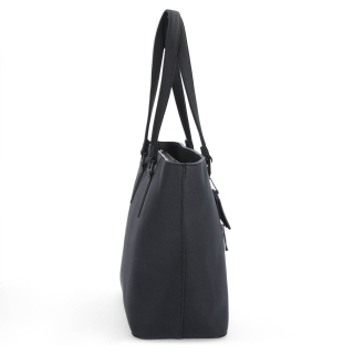 Shopperka z kůže saffiano Noelia Bolger materiál kůže barva černá velikost velká NB 0030 C Z boku