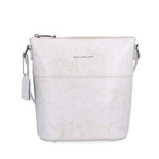 Luxusní kožená crossbody kabelka Noelia Bolger materiál kůže zapínání na zip barva bílá velikost malá NB 0077 OW Zepředu