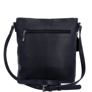 Malá kožená crossbody kabelka s čistým designem Noelia Bolger materiál kůže zapínání na zip barva černá velikost malá NB 3008 C Zezadu