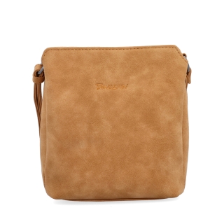 Praktická crossbody kabelka s členěným vnitřkem Tangerin materiál syntetická kůže zapínání na zip barva koňaková velikost malá 1117 CAM Zepředu