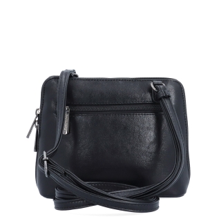 Praktická crossbody kabelka s děleným vnitřkem Le Sands materiál syntetická kůže zapínání na zip barva černá velikost malá 7723 C Zezadu
