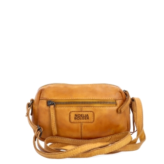 Minimalistická kožená crossbody kabelka Noelia Bolger materiál kůže zapínání na zip barva žlutá velikost malá NB 2417 ZLU Zezadu