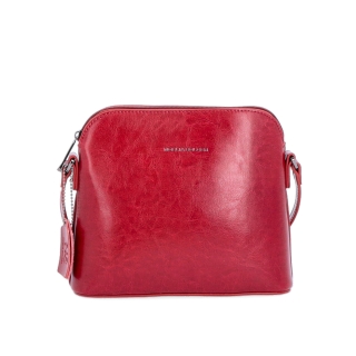 Elegantní kožená crossbody k šatům i saku Noelia Bolger materiál kůže zapínání na zip barva červená velikost malá NB 0078 TCV Zepředu