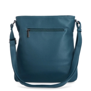Designová crossbody kabelka Carmelo materiál syntetická kůže zapínání na zip barva zelená velikost střední 4271 PE Zezadu