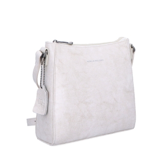 Nadčasová crossbody kabelka z pravé kůže Noelia Bolger materiál kůže zapínání na zip barva bílá velikost malá NB 0079 OW