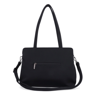 Elegantní kabelka s odnímatelným crossbody popruhem Le Sands materiál syntetická kůže zapínání na zip barva černá velikost střední 4649 C Zezadu